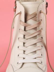 1對漸層鞋帶滌綸運動鞋可愛配件 - 卡其色 - 查看 7