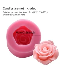 1 khuôn nến silicon hình hoa, khuôn nến silicon hình hoa màu hồng dùng để tự làm - Hồng - Xem 2