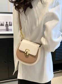 Bolso sillín mini de dos tonos con solapa - Multicolor - Ver 5