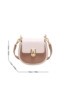 Bolso sillín mini de dos tonos con solapa - Multicolor - Ver 7