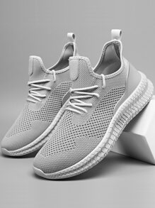 2025 New Solid Color Men's Breathable Mesh Lightweight Sports Shoes, Running Shoes, Breathable And Wear-Resistant Anti-Slip