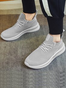 2025 New Solid Color Men's Breathable Mesh Lightweight Sports Shoes, Running Shoes, Breathable And Wear-Resistant Anti-Slip