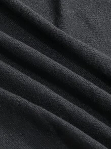 DAZY 纯色前开短款开衫，秋装 - 黑色 - 查看 6