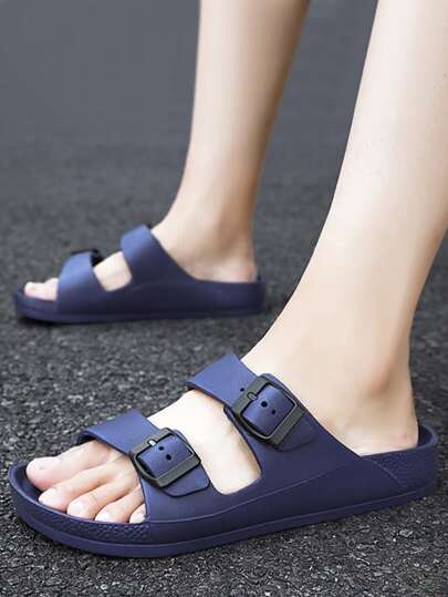 男士搭扣裝飾休閒拖鞋