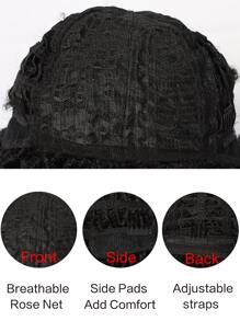 Tóc giả tổng hợp xoăn ngắn Afro có tóc mái - Nhiều màu - Xem 6