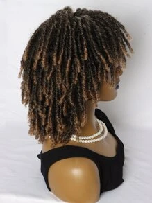 Tóc giả tổng hợp xoăn ngắn Afro có tóc mái - Nhiều màu - Xem 4