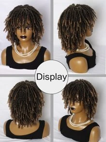 Tóc giả tổng hợp xoăn ngắn Afro có tóc mái - Nhiều màu - Xem 5