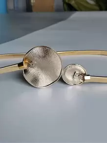 1pc Women's Gold Color Metal Spring Simple & Fashionable Elastic Waist Chain Elegant Summer, School Fall, Autumn, Halloween