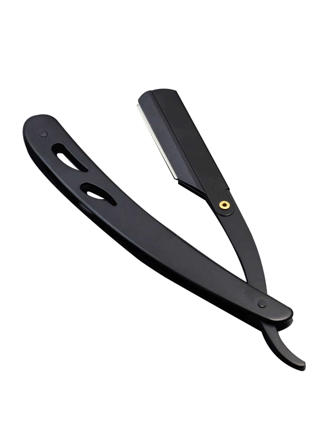 1pc Black Men Beard Razor Without Blade,Men Manual Stainless Steel Beard Shaver, Straight Edge Razor for Hair Salon, Folding Handle Razor, Hair Enthusiasts Barber, Beard Shaper & Trim/Cut Side Lines - Black - View 1