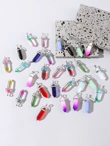 30 chiếc Thủy Tinh Nhiều Màu Cột Lục Giác Tự Làm Trang Sức Làm Mặt Dây Chuyền Cho Vòng Cổ Hoặc Vòng Tay - Nhiều màu - Xem 2