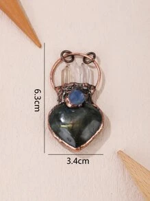 Mặt dây chuyền trái tim DIY - Nhiều màu - Xem 4