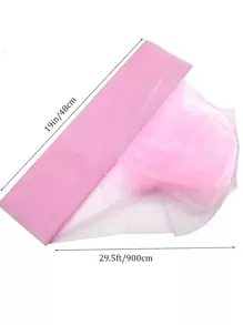 1pc-48cm*9m Organza Wedding Party Decoration, Party Decor, Holiday Decor, Staircase Sheer, Chair Back Sheer, Decorative Sheer,Christmas - Pink - View 2