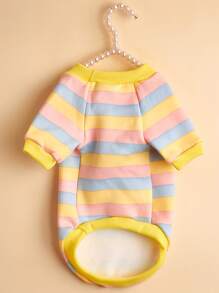 1pc Striped Pattern Pet Sweatshirt - Yellow - View 3