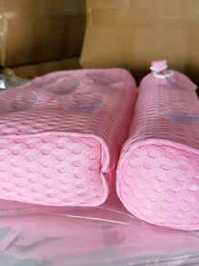 1pc Polyester Bath Pillow, Minimalist Pink 4D Inflatable Bath Pillow For Bathroom - Pink - View 6