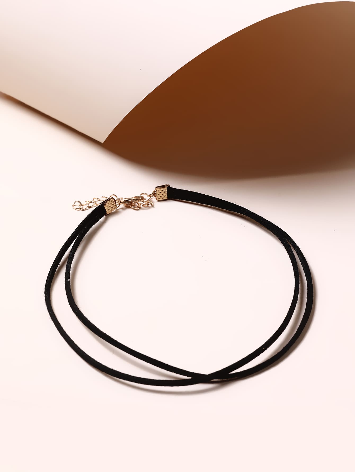 Minimalist Layered Choker Goth Punk Jewelry - Black - View 1