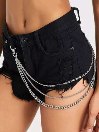Y2K Punk Layered Pants Chain For S Pants Summer, School Fall, Autumn, Halloween