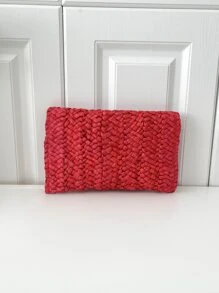 Fashion New Design Handheld Woven Coin Purse & Clutch Bag - Red - View 2