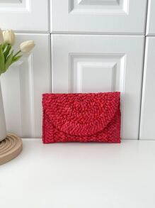Fashion New Design Handheld Woven Coin Purse & Clutch Bag - Red - View 6