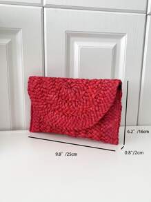 Fashion New Design Handheld Woven Coin Purse & Clutch Bag - Red - View 8