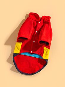 1入組卡通小熊貼布寵物外套 - 紅色 - 查看 2