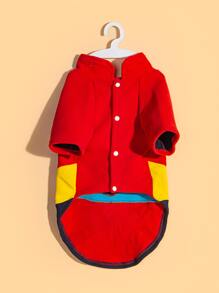 1入組卡通小熊貼布寵物外套 - 紅色 - 查看 4