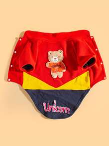 1入組卡通小熊貼布寵物外套 - 紅色 - 查看 5