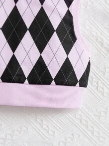 SHEIN 女孩菱形印花背心上衣 - 彩色 - 查看 3