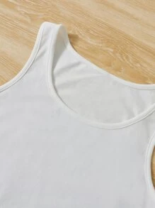 SHEIN 青少年女孩字母圖案背心上衣和短褲和短款T恤 - 彩色 - 查看 3