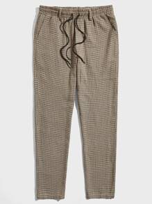 GENTILAND Men Plaid Drawstring Waist Pants - Multicolor - View 2