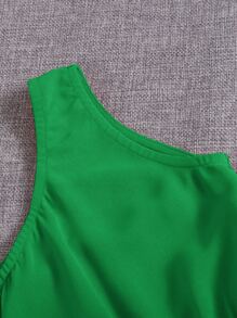 SHEIN Girls One Shoulder Romper - Green - View 5