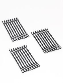 100 件百搭简约极简主义发夹 - 黑色 - 查看 4