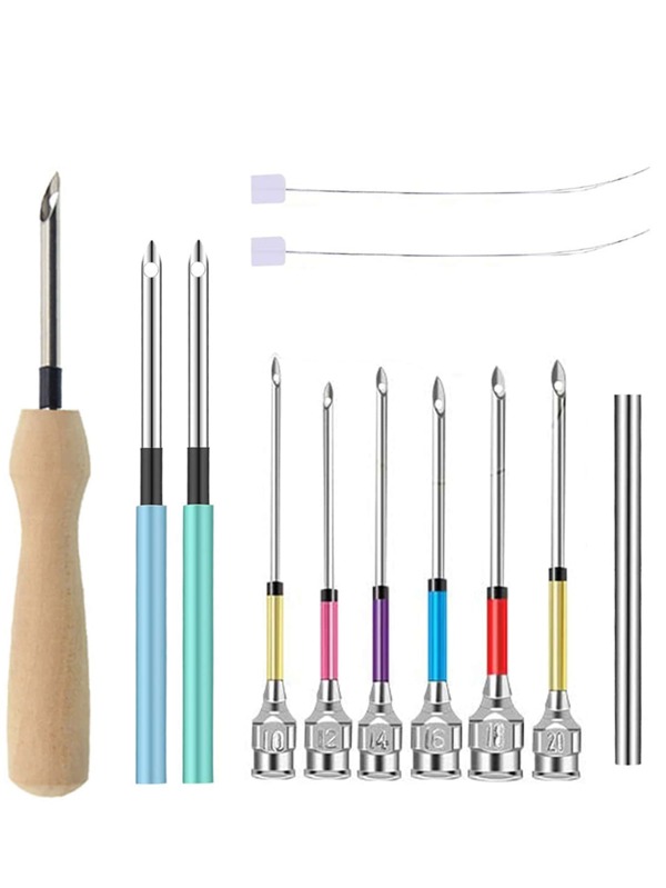12 peças/conjunto aço inoxidável Agulha & Agulha cabeça & lidar minimalista Agulha para