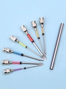 12 Cái/bộ Kim Thép Không Gỉ & Đầu Kim & Bộ Tay Cầm, Kim Tối Giản Để May Vá - Nhiều màu - Xem 2