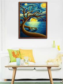 1set PMMA DIY Diamond Painting, Modern Tree Pattern DIY Diamond Unframed Painting For Home