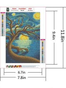 1set PMMA DIY Diamond Painting, Modern Tree Pattern DIY Diamond Unframed Painting For Home