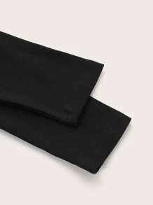 SHEIN ICON Plus Crisscross Tie Backless Drawstring Side Hanky Hem Halter Top & Arm Sleeves - Black - View 4