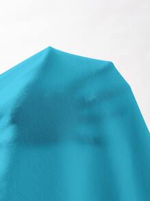 SHEIN EZwear Áo thun nữ Gân đan màu trơn Giải trí - Màu xanh bạc hà - Xem 6