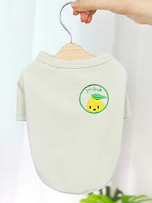 1pc Cartoon Fruit Embroidered Pet Tee - Multicolor - View 6