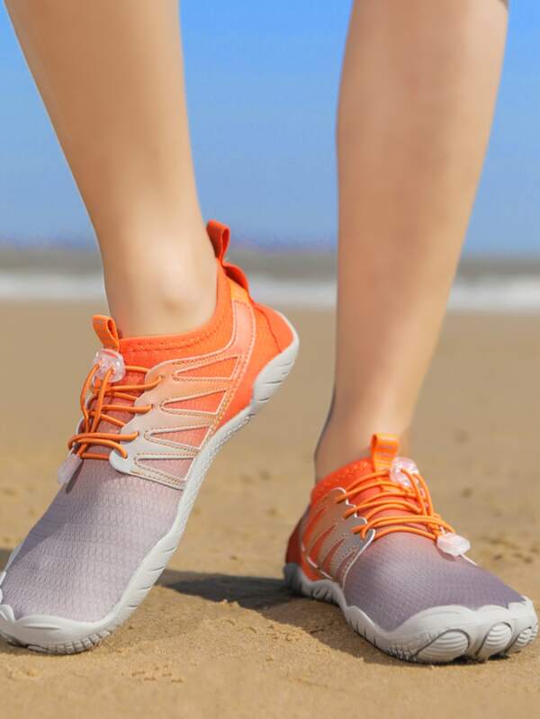 Women Ombre Drawstring Design Water Shoes, Sporty Fabric Creek Shoes