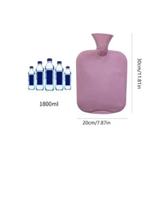 1 Vỏ vải sang trọng 200ml có túi đựng nước nóng phun nước, túi đựng nước ấm nén nóng cỡ lớn, túi đựng nước ấm, xách tay - Hồng - Xem 2