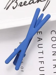 3个极简鳄鱼夹，日常造型必备，适合校园、约会、度假、日常旅行等休闲场合，多巴胺爪夹、发夹、发卡、学习用品、发饰 - 藍色 - 查看 2