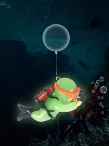 1pc Random Color Night Glowing Diver Shaped Floating Ball For Aquarium Decoration