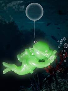1pc Random Color Night Glowing Diver Shaped Floating Ball For Aquarium Decoration