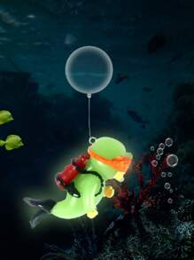 1pc Random Color Night Glowing Diver Shaped Floating Ball For Aquarium Decoration