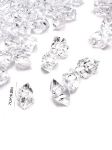 50pcs Solid Color Acrylic Ice Cube, Simple Clear Plastic Garden Statue For Outdoor - Clear - View 2