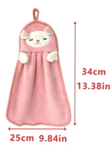 1pc Cartoon Hand Towel - Pink - View 2