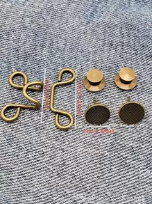 1入組圓形可拆卸金屬鈕扣 - 銅色 - 查看 2