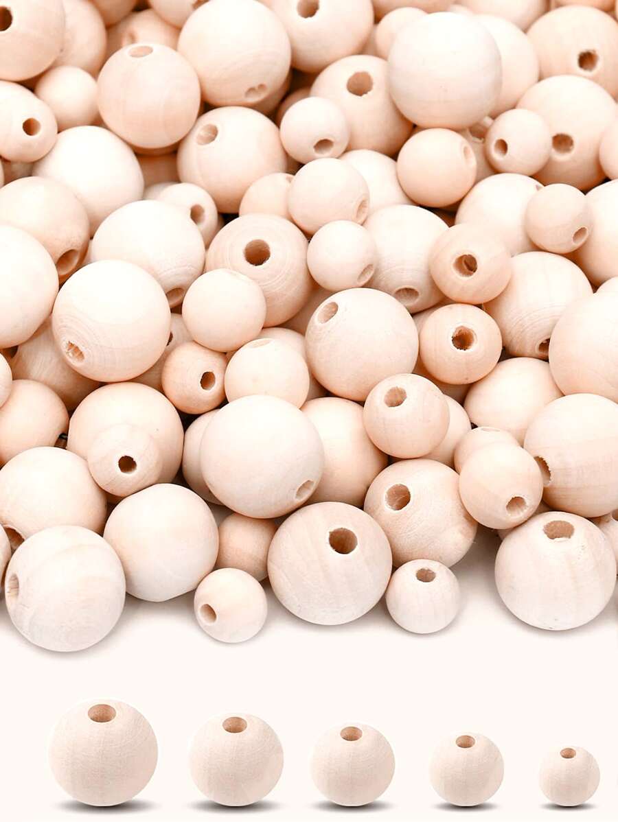 300pcs DIY Wooden Bead - Apricot - View 1