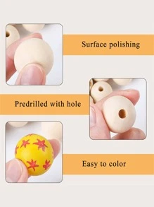 300pcs DIY Wooden Bead - Apricot - View 3