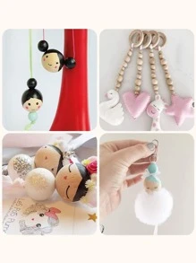 300pcs DIY Wooden Bead - Apricot - View 4